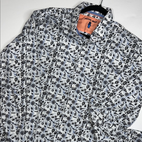 Visconti Other - Visconti Black/White Pirate theme Button-Up Men’s XL